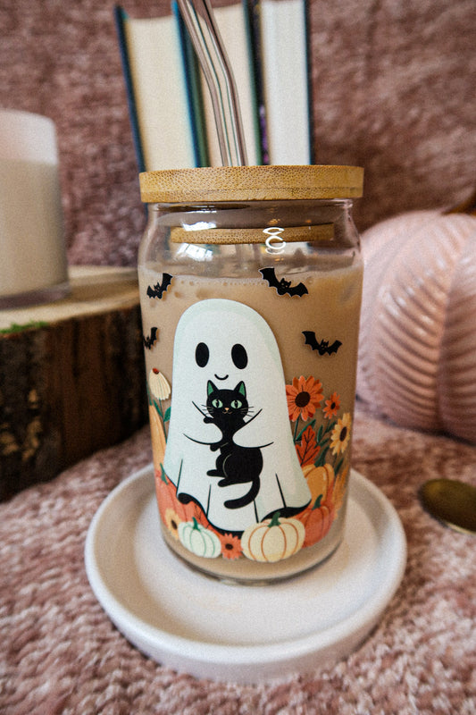 16 oz Glass Can GHOST + CAT
