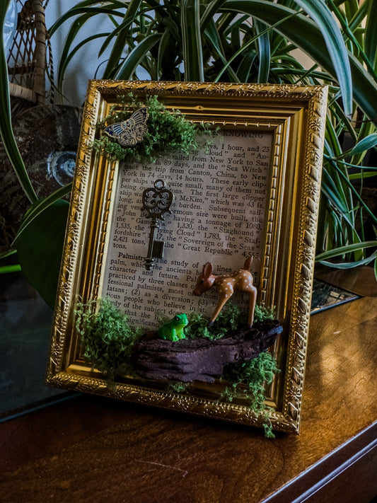 Whimsical Faux Moss Decor (Deer & Frog)