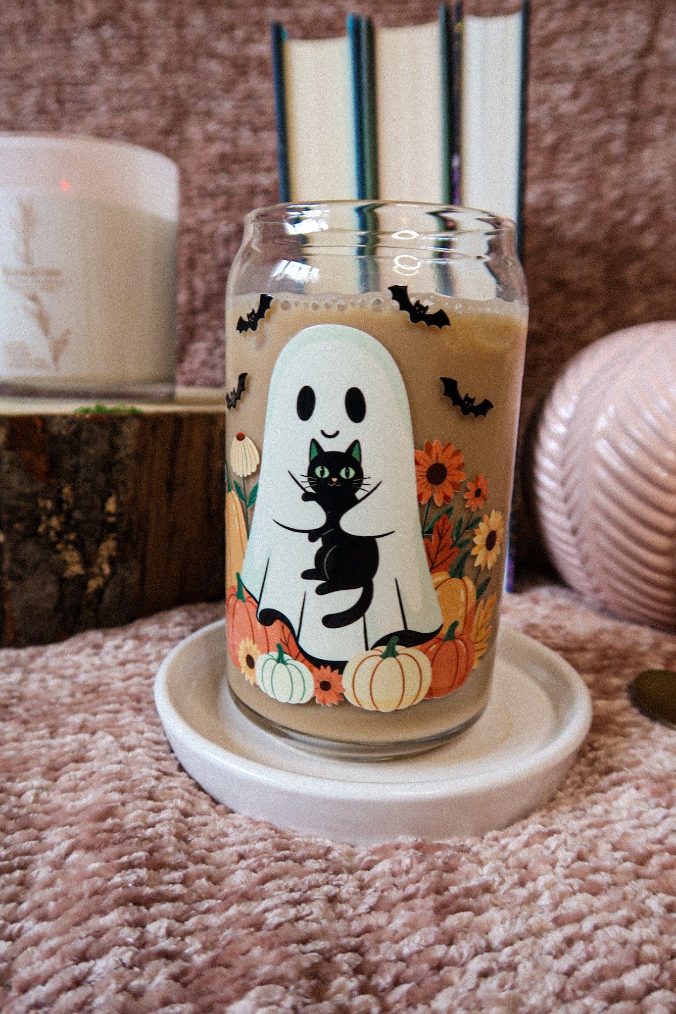 16 oz Glass Can GHOST + CAT