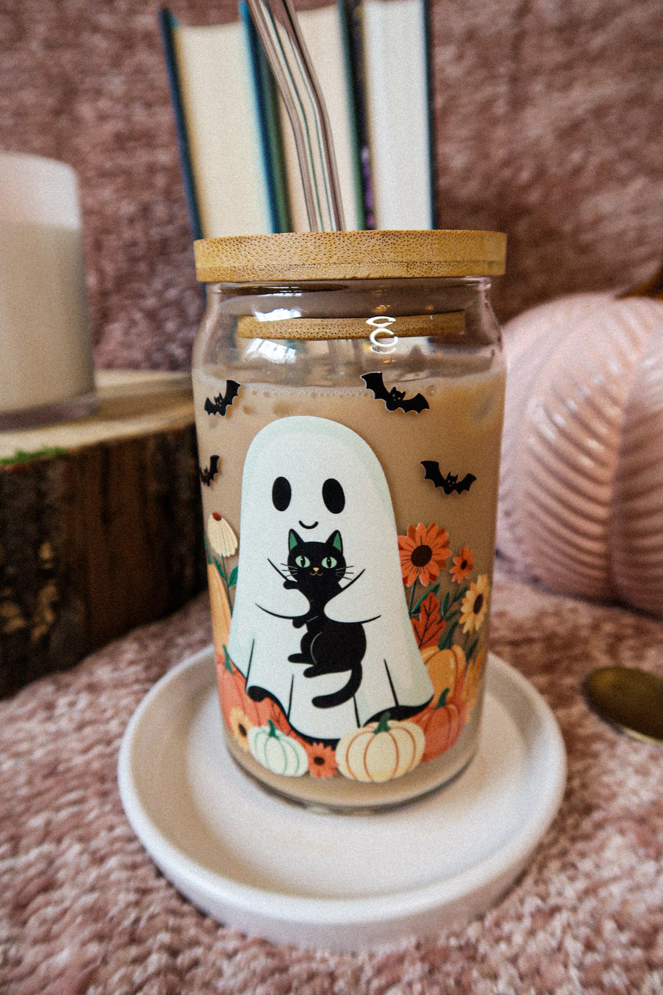 16 oz Glass Can GHOST + CAT