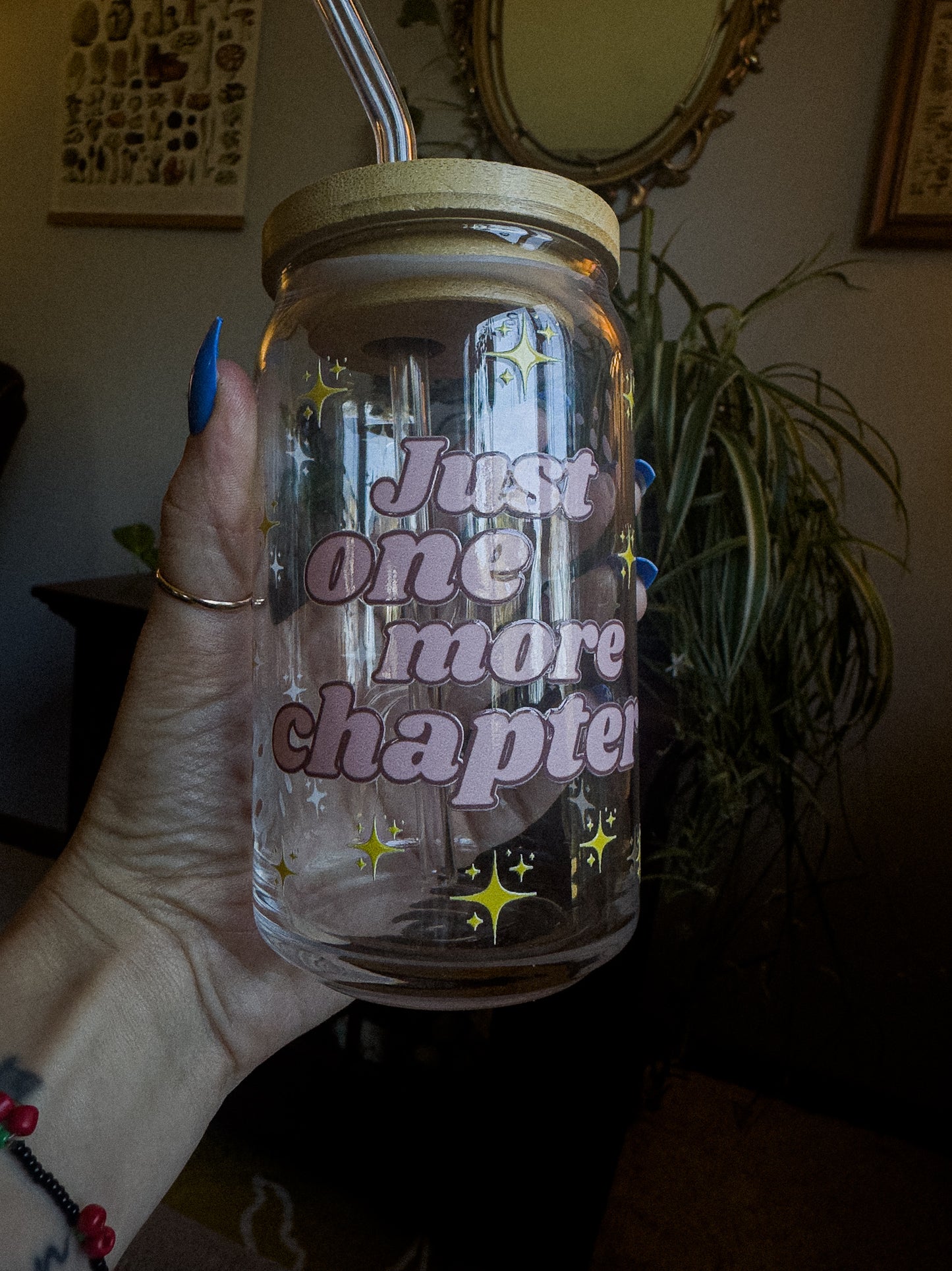 16 oz Glass Can "One More Chapter"